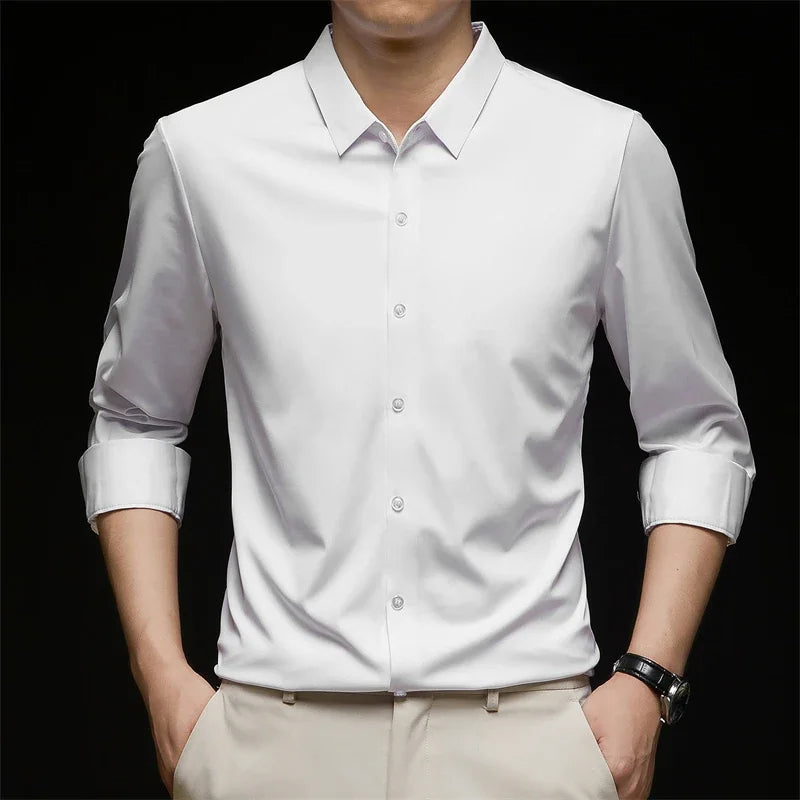 Camisa Elastech Social Anti Amassados + Brinde Relogio Social