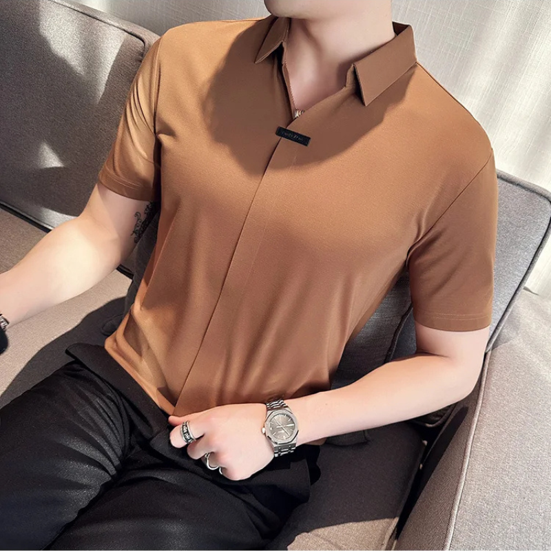 Camisa Estilo Social Masterline Essential + Relógio de Brinde