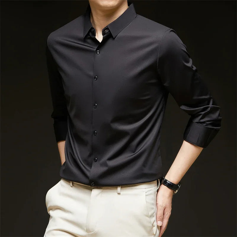 Camisa Elastech Social Anti Amassados + Brinde Relogio Social