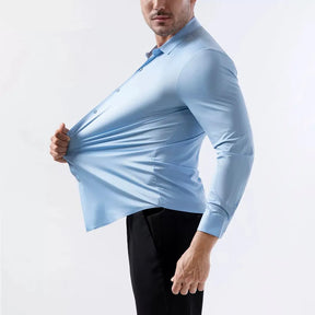 Camisa Elastech Social Anti Amassados + Brinde Relogio Social