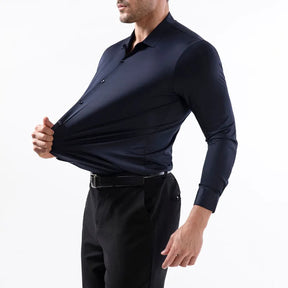Camisa Elastech Social Anti Amassados + Brinde Relogio Social