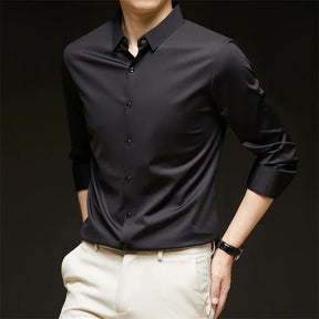 Camisa Elastech Social Anti Amassados + Brinde Relogio Social